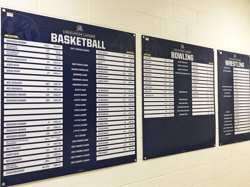school sports record board